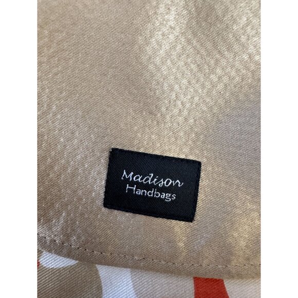 Madison Handbags Retro Orange Tote Bag With Flap & Dual Straps Sewn In USA - Picture 3 of 7